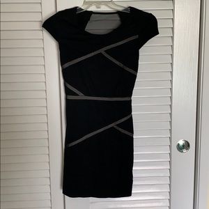 Aryn K Black bodycon Dress with Mesh size XS